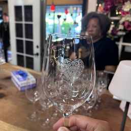 Wine glasses and bar