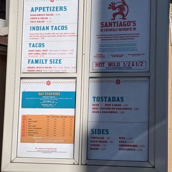Santiago's - Drive through menu.1/2 and 1/2 means medium spicy - Mexican Near Me - Castle Rock, Colorado Santiago's - Drive through menu.1/2 and 1/2 means medium spicy - Mexican Near Me - Castle Rock, Colorado