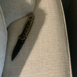 The knife the rude mover left behind. Glad my niece didn't stumble upon it. The knife the rude mover left behind. Glad my niece didn't stumble upon it.