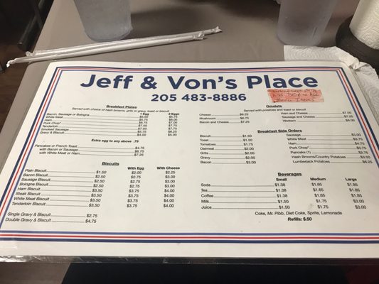 Menu photo 2 Jeff & Von's Cordova, AL