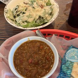 Chili & Cesar salad. $10. Chili & Cesar salad. $10.