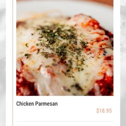 Mequon Pizza Company - How the chicken parm looks on their menu