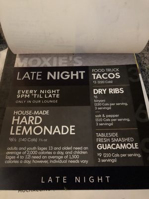Menu photo 4 Moxies Fairview Mall Restaurant North York, ON Menu photo 4 Moxies Fairview Mall Restaurant North York, ON