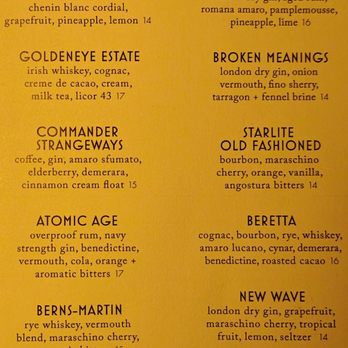Starlite - Cocktails menu - Cocktail Bars Near Me - San Diego, California Starlite - Cocktails menu - Cocktail Bars Near Me - San Diego, California