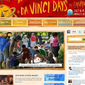 ProWorks Corporation - da Vinci Days Festival Website at http://www.davincidays.org/ - Web Design Near Me - Corvallis, Oregon
