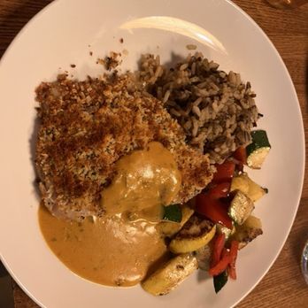 Thyme - Grouper special with wild rice and veggies - New American Near Me - Sister Bay, Wisconsin