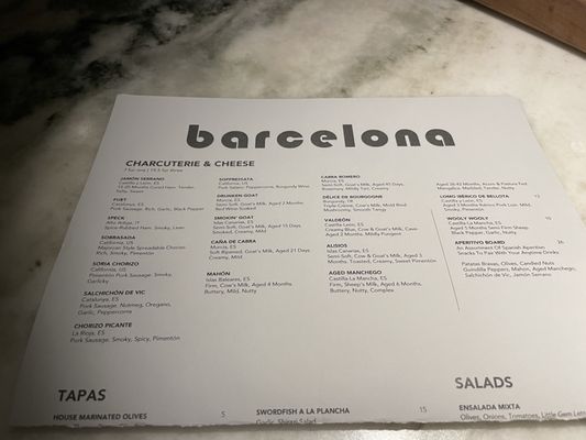 Menu photo 5 Barcelona Wine Bar Dallas, TX