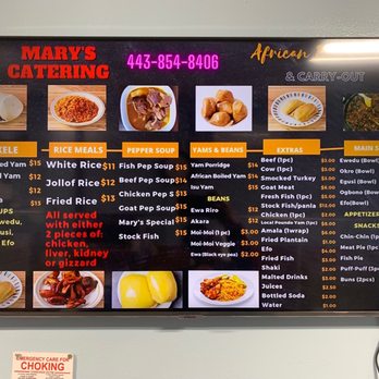 Mary's Catering & African Restaurant - The menu - African Near Me - Baltimore, Maryland Mary's Catering & African Restaurant - The menu - African Near Me - Baltimore, Maryland