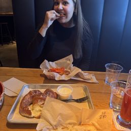 The pretzel was awesome too, can't go wrong with beer cheese The pretzel was awesome too, can't go wrong with beer cheese