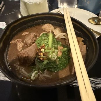 Sen Thai Noodle - Chopsticks included for scale. Yes, that's the whole bowl of $22 Thai Bowl Noodles. - Thai Near Me - San Carlos, California Sen Thai Noodle - Chopsticks included for scale. Yes, that's the whole bowl of $22 Thai Bowl Noodles. - Thai Near Me - San Carlos, California