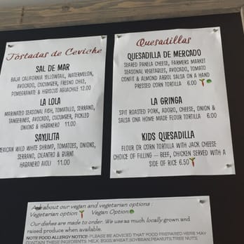Corazon Cocina - The menu as of 8.15.16 - Mexican Near Me - Santa Barbara, California Corazon Cocina - The menu as of 8.15.16 - Mexican Near Me - Santa Barbara, California