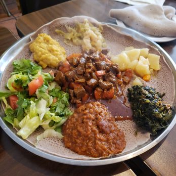 Keren Restaurant - Keren special for $15. So much food for 2 people! Delicious - Ethiopian Near Me - Washington, DC, District of Columbia