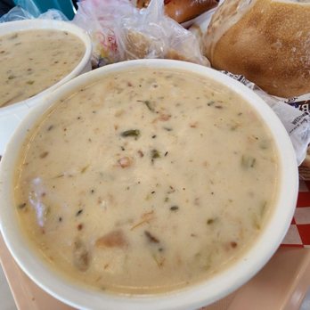 Pike Place Chowder - Up-close view of the New England Clam Chowder - Seafood Near Me - Seattle, Washington