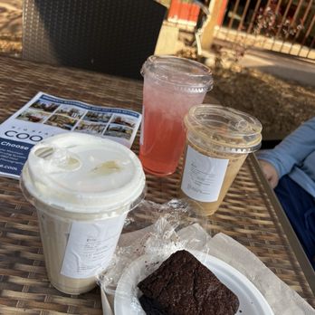 The Copper Q - Cold brew with caramel cold foam, brownie, hibiscus lemonade, iced Vietnamese coffee - Bakeries Near Me - Big Bear Lake, California The Copper Q - Cold brew with caramel cold foam, brownie, hibiscus lemonade, iced Vietnamese coffee - Bakeries Near Me - Big Bear Lake, California