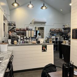 Cafe Elite - Inside coffee shop, free wifi, great place to get some work done, socialize a bit and enjoy a breakfast bagel and Blended Chai Tea.