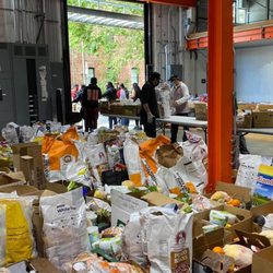 Mission Food Hub - Food Distribution photo taken from inside the warehouse. (Photo source: Carnaval San Francisco)