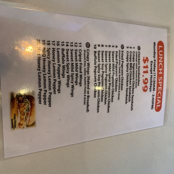 99 K-Chicken & Pizza - Lunch menu - Chicken Wings Near Me - Johns Creek, Georgia