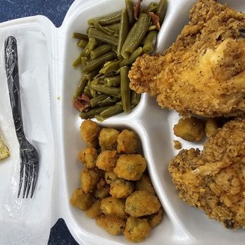 Carter's Fried Chicken - Fried chicken dinner with fried okra and green beans. - Southern Near Me - Americus, Georgia Carter's Fried Chicken - Fried chicken dinner with fried okra and green beans. - Southern Near Me - Americus, Georgia