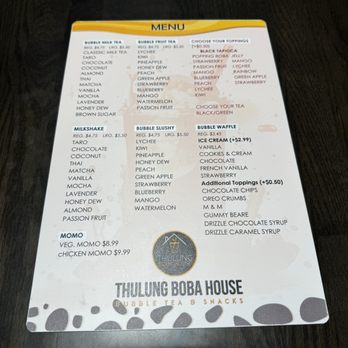 Thulung Boba House - the menu - Bubble Tea Near Me - Cuyahoga Falls, Ohio Thulung Boba House - the menu - Bubble Tea Near Me - Cuyahoga Falls, Ohio