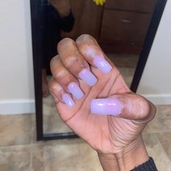 Happy Nails - Acrylic all around not cleaned up was rushed smh