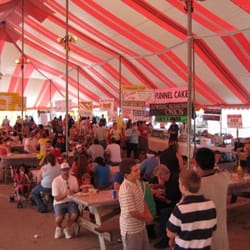 Indestructo Party Rental - Red & White Festival Pole Tent - Interior