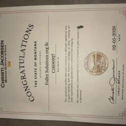 Fuller Solutions Organization - Permission to do buisness