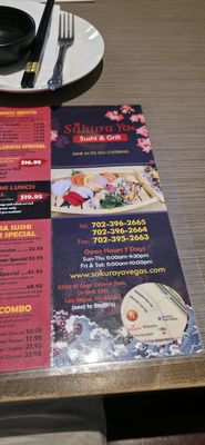 Menu photo 2 Sakura Ya Las Vegas, NV