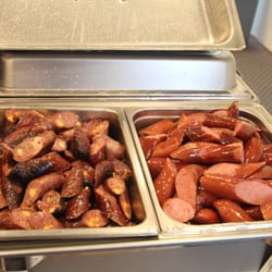 JL's Lone Star BBQ - Smoked jalapeño cheese venison sausage and smoked beef sausage.