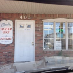 Charlie's Barber Shop - Front of the shop.