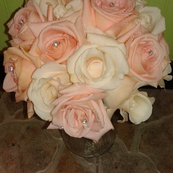Kelly's Kreations - peach and white rose version with bling - Florists Near Me - Alachua, Florida