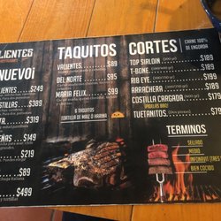 Valientes - Menu