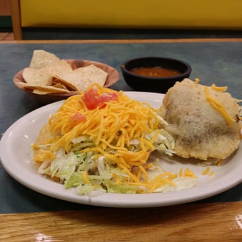 JJ's Mexican Restaurant - 1 shredded beef gordita and bean tostada. - Mexican Near Me - El Paso, Texas