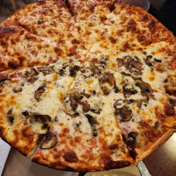 George's Pizza House - Medium cheese pizza, 1/2 mushrooms.