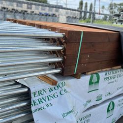 Pressure treated post on pipe