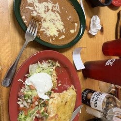 Sonora's Mexican Restaurant - Chicken verde quesadilla with beans