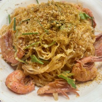 Pasta Casalinga - tagliolini with shrimp, yellow curry, and zucchini - Italian Near Me - Seattle, Washington Pasta Casalinga - tagliolini with shrimp, yellow curry, and zucchini - Italian Near Me - Seattle, Washington