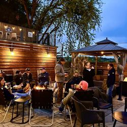 The Backyard - Gathering around fire pits.