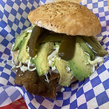 Cemitas Poblanas Don Adrian - Cemita con milanesa de puerco - Mexican Near Me - Van Nuys, California