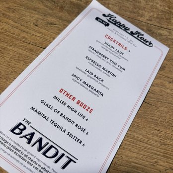 Bandit - Happy hour menu - American Near Me - Chicago, Illinois