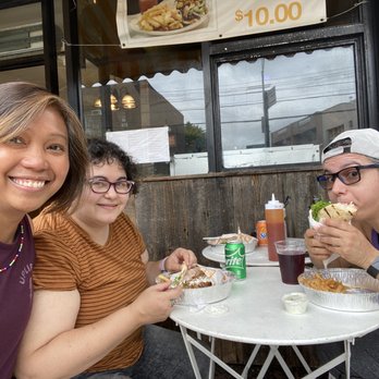BZ Grill - Outdoor seating area with gal pals - Greek Near Me - Astoria, New York