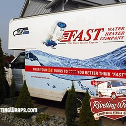 Riveting Wraps - Box Truck Wraps for Fast Water Heaters' West Coast Fleet by Riveting Wraps