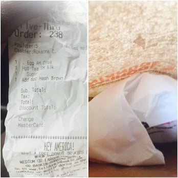 Dunkin' - Paid for four items only received 1 - Donuts Near Me - Accokeek, Maryland