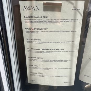 AWAN - Menu - Ice Cream & Frozen Yogurt Near Me - West Hollywood, California AWAN - Menu - Ice Cream & Frozen Yogurt Near Me - West Hollywood, California