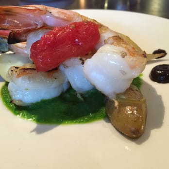 Juniper - Juniper Gulf Shrimp, fingerlings, salsa verde, black garlic - Italian Near Me - Austin, Texas