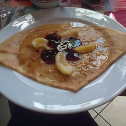 La Galettery - Crêpe pommes - confiture de myrtilles, flambée au Grand Marnier