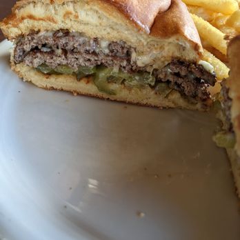 Nancy's - Burger halved - Seafood Near Me - Oak Bluffs, Massachusetts Nancy's - Burger halved - Seafood Near Me - Oak Bluffs, Massachusetts