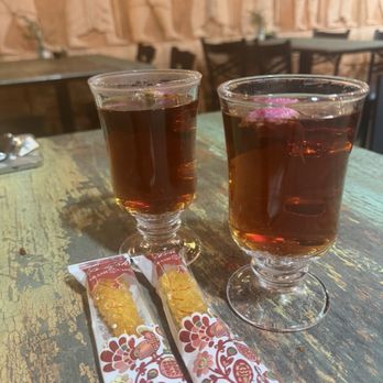 Tahdig Kitchen - Chai Nabat (Persian tea with saffron rock candy) - Mediterranean Near Me - Irvine, California Tahdig Kitchen - Chai Nabat (Persian tea with saffron rock candy) - Mediterranean Near Me - Irvine, California