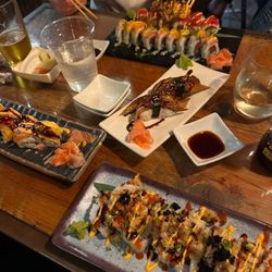 Sushi Shack - Bombshell, eel nigiri, ss friendshrimp