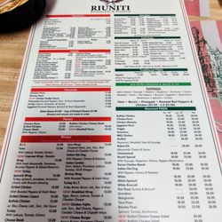 Riuniti Pizzeria & Restaurant - Menu