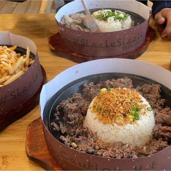 Sizzling Lunch - Beef Pepper Lunch (front), Pork Belly Rice (back), Cheese Fries (left) | IG: @nomwithelaine - Teppanyaki Near Me - Fremont, California Sizzling Lunch - Beef Pepper Lunch (front), Pork Belly Rice (back), Cheese Fries (left) | IG: @nomwithelaine - Teppanyaki Near Me - Fremont, California